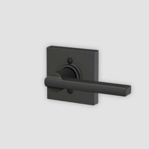 Interior Door Hardware - Schlage Latitude Lever Collins Rose Trim - Matte Black